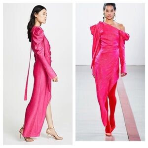 Hellessy / loulou runway shocking pink Asymmetrical Fuchsia Silk Dress 2 XS